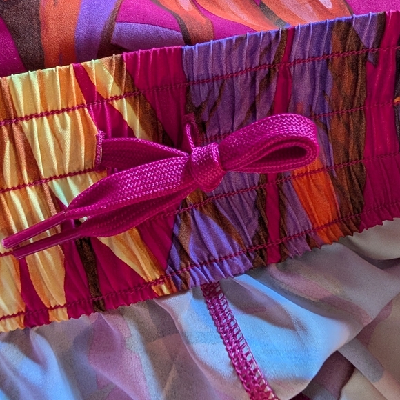 FARM RIO x ADIDAS Training Pacer Shorts Birds of Paradise Bold Pink Size Medium - Picture 16 of 16